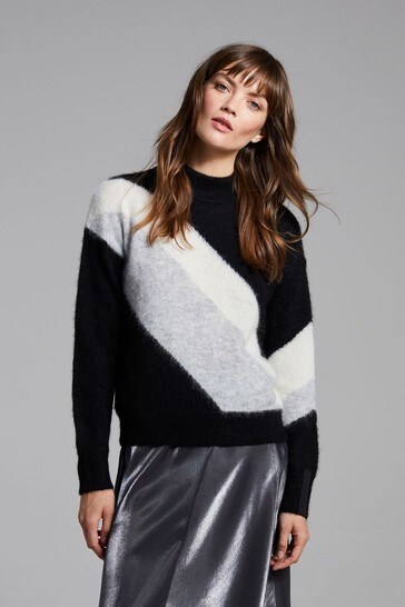 Buy Calvin Klein Black Fluffy Colourblock Sweater from Next Austria