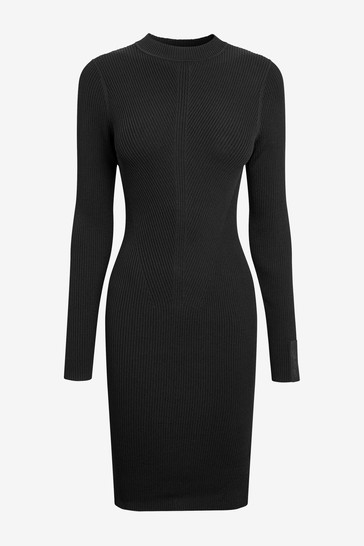 Calvin Klein Black Technical Knit Dress
