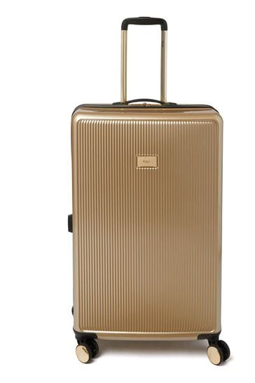 Dune London Gold Olive Large Suitcase