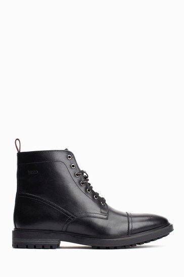 Base London Black Tommy Waxy Leather Boots