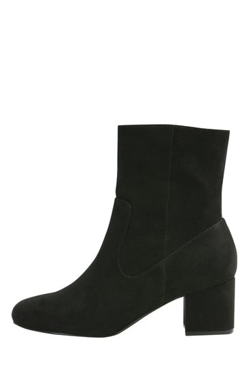 M&Co Black Suedette Heeled Ankle Boots