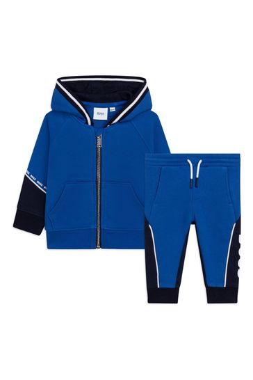 BOSS Electric Blue Zip Up Logo Tracksuit