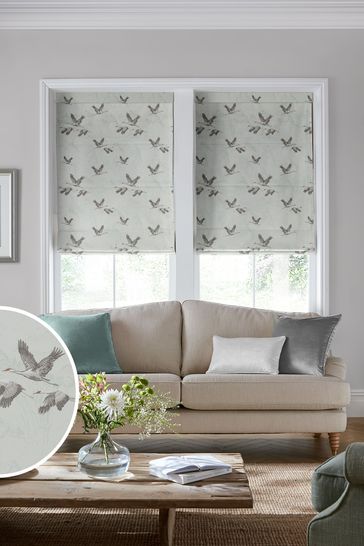 Laura Ashley Duck Egg Blue Animalia Embroidered Made To Measure Roman Blind