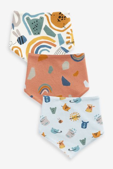 Rust Brown Animal Baby 3 Pack Dribble Bib