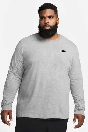 Nike Grey Club Long Sleeve T-Shirt