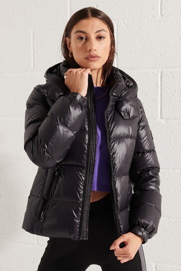Superdry Black Mountain Hooded Down Jacket
