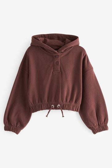 Buy Chocolate Brown Cropped Hoodie 3 16yrs from Next Netherlands