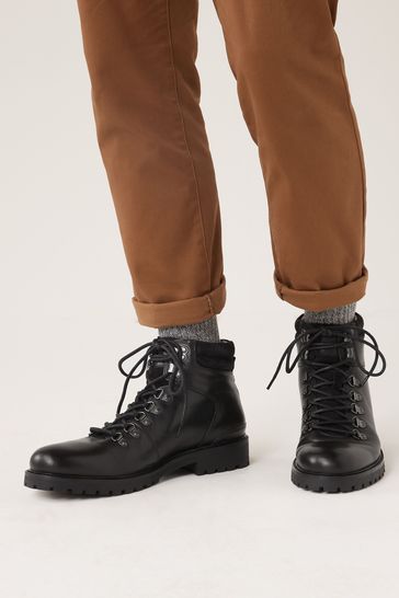 Black hiker online style boots