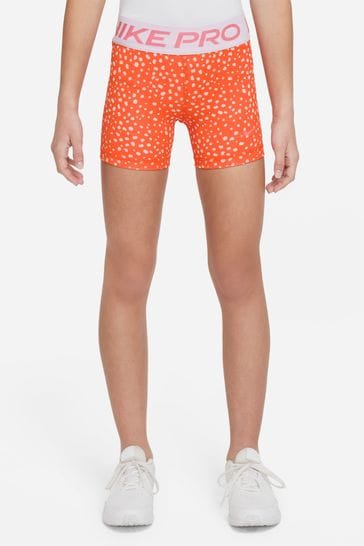 Nike Pro Orange Dri-FIT Animal 3 Inch Shorts