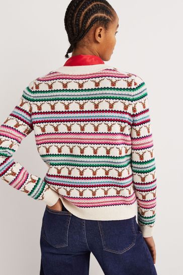 Buy Boden Green Christmas Jumper from Next Luxembourg