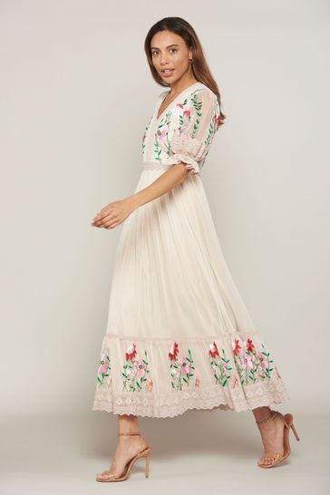 Wondrous Floral Embroidered Maxi Dress