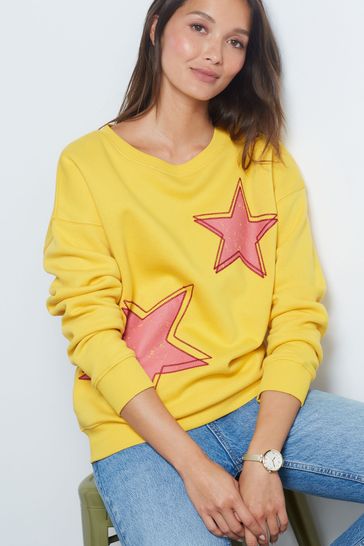 Buy Ochre Yellow Stars Next Graphic Sweatshirt from Next Netherlands