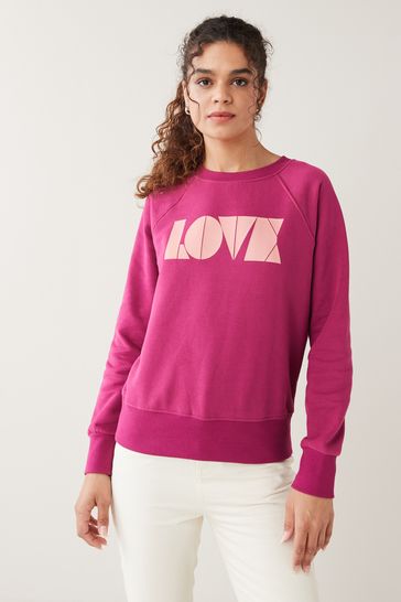 Bright Pink Love Next Graphic Sweatshirt