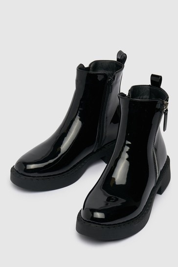 Black side zip sales boots
