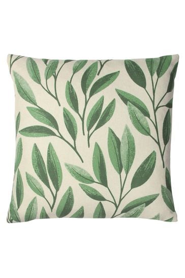 Riva Paoletti Forest Green Laurel Botanical Polyester Filled Cushion