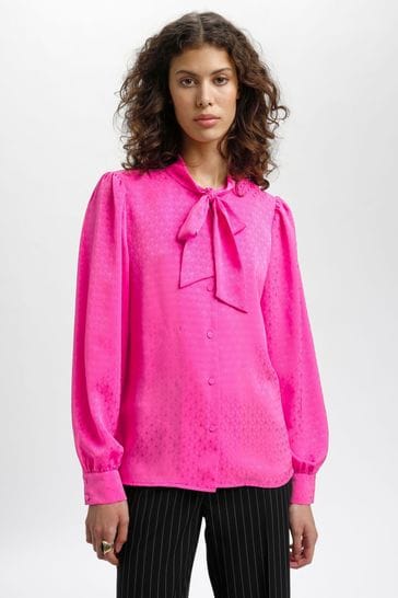 Karen by Simonsen Pink Long Sleeve Printed Blouse