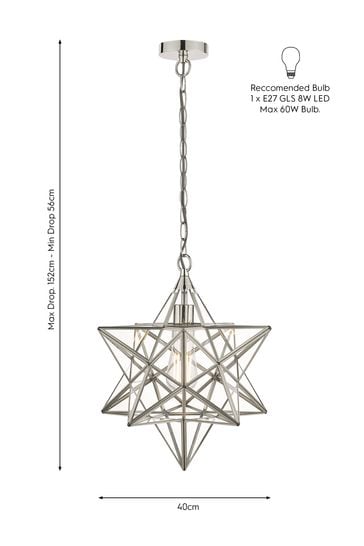 Laura Ashley Silver Star Ceiling Light Pendant