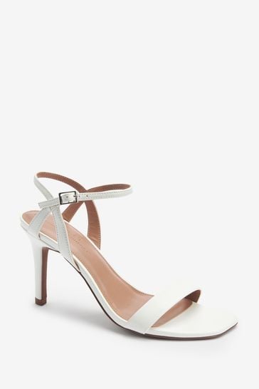 Wide fit sales white strappy heels