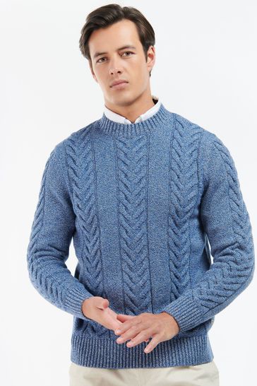 Barbour® Blue Essential Cable Knit Sweatshirt