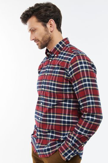 Barbour red clearance check shirt