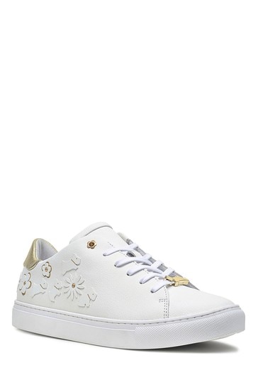 Radley London White Malton Dog Flower Applique Trainer