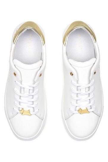 Radley London White Malton Dog Flower Applique Trainer