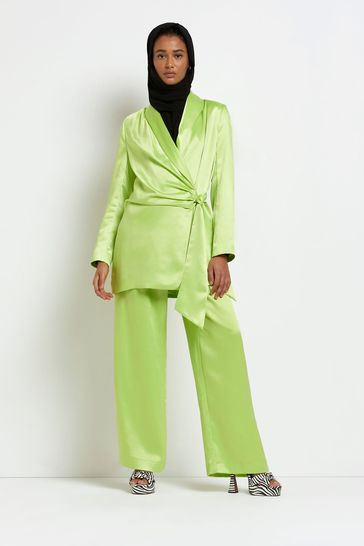 River Island Lime Green Soft Belted Blazer