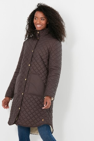 Joules long outlet quilted coat