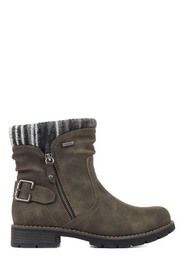 Pavers Green Ladies Water Resistant Ankle Boots