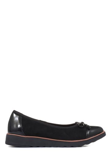 Buy Pavers Black Ladies High Shine Ballet Pumps from Next Saudi Arabia