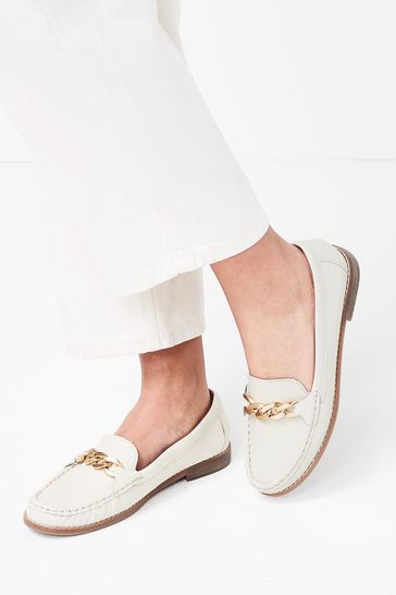 Ecru White Forever Comfort® with Motionflex Chain Moccasin