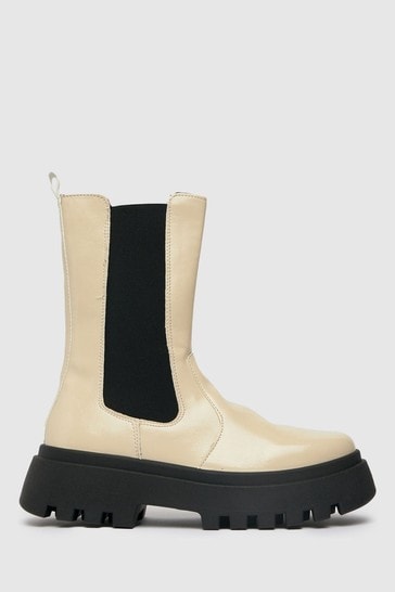 Schuh Natural Astrid Patent High Cut Chelsea Boots