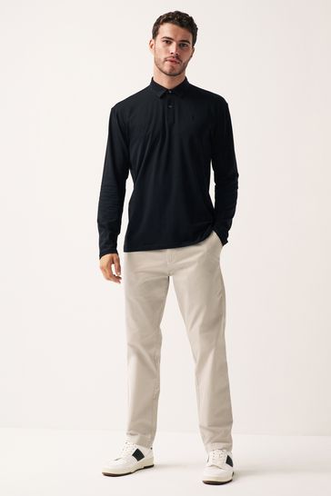 Black polo hotsell long sleeve shirt
