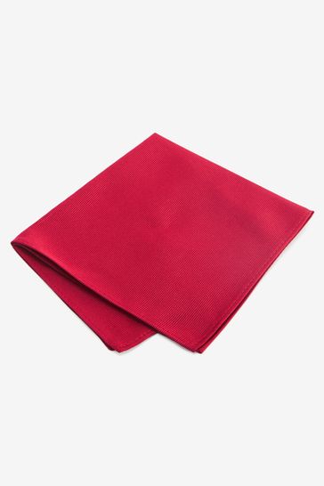 Red Recycled Polyester Twill Pocket Square