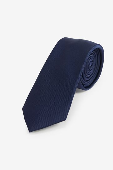 Blue Navy Slim Twill Tie