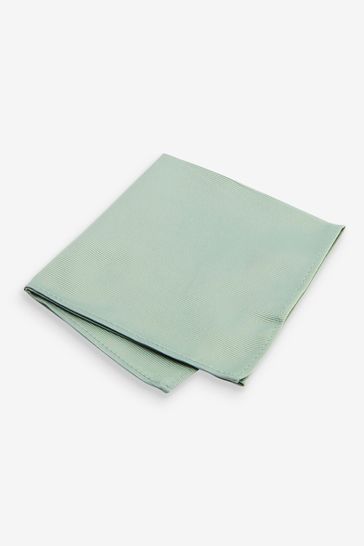 Sage Green Recycled Polyester Twill Pocket Square