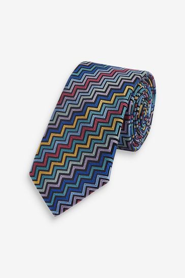 Multicoloured Zig Zag Regular Signature Tie