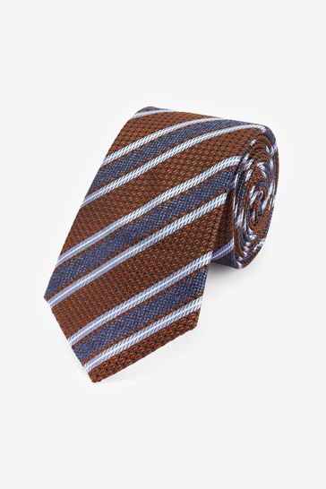 Rust Brown Stripe Regular Signature Tie