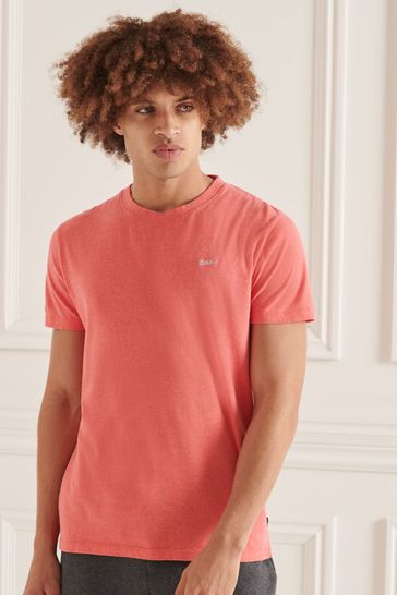 Superdry Light Pink Cotton Micro Embroidered T-Shirt