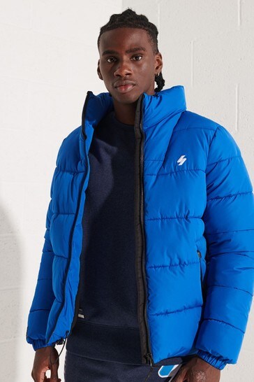 Superdry Blue Non Hooded Sports Puffer Jacket