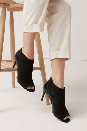 Buy Black Forever Comfort Open Toe Heeled Shoe Boots from Next Netherlands