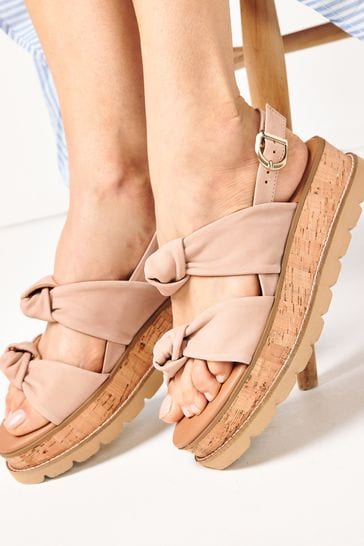 Buy Pink Regular Wide Fit Forever Comfort Double Knot Flatform