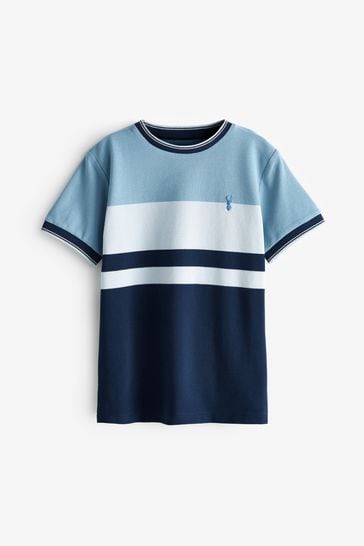 Navy Blue/White Colourblock Short Sleeve T-Shirt (3-16yrs)