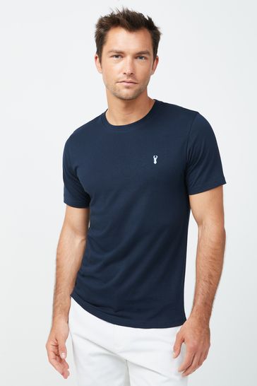Navy Blue Slim Stag T-Shirt