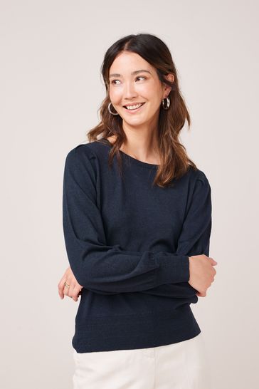 Ladies navy crew hotsell neck jumper