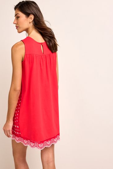 Red and white mini dress on sale