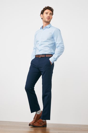 Blue button up dress shirt discount