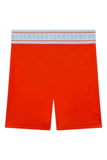 DKNY Orange Logo Cycling Shorts