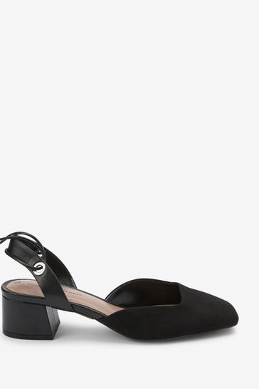 Buy Black Forever Comfort Low Block Strappy Heels from Next Luxembourg