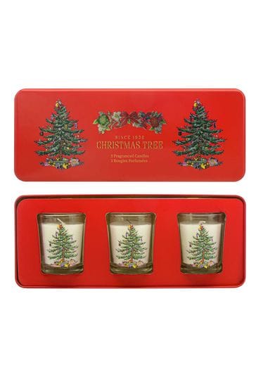 Wax Lyrical Red Christmas Tree Votive Scented Candle Gift Set